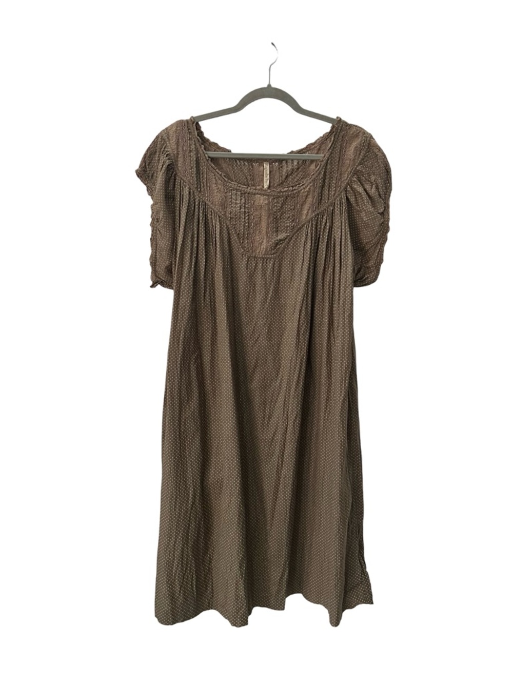 Magnolia Pearl Olive polka dot silk dress tunic one size Rare Vintage